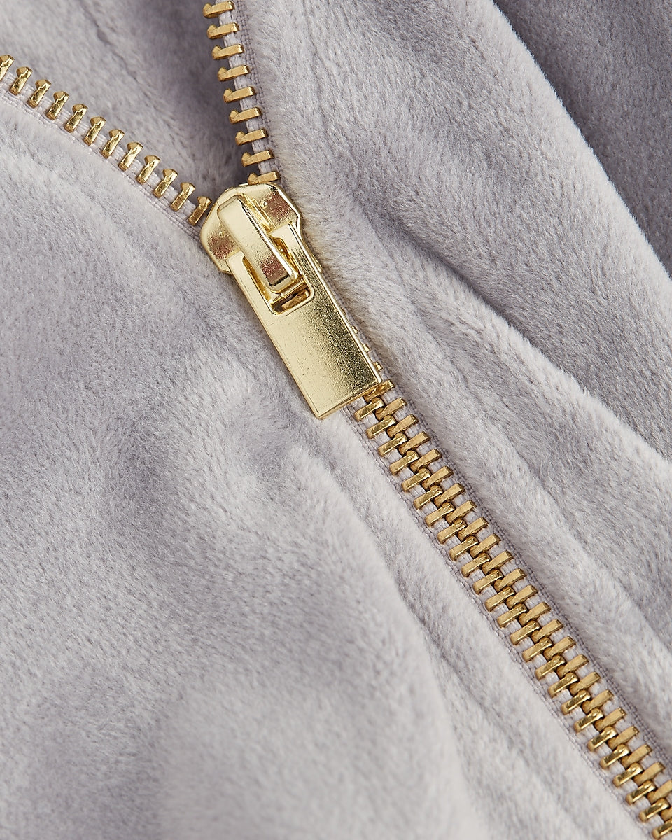 Velour Zip Up Hoodie