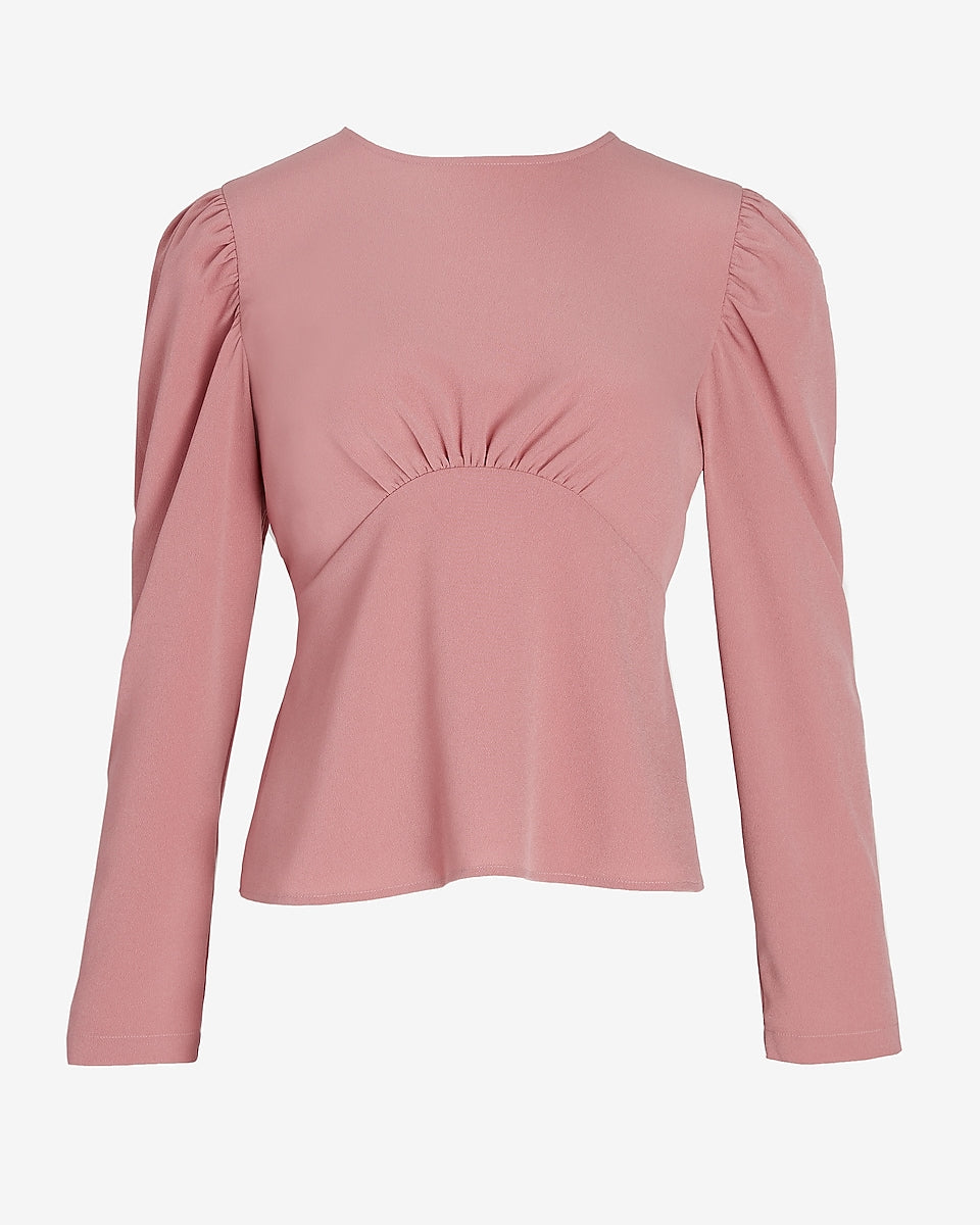 Seamed Puff Sleeve Top