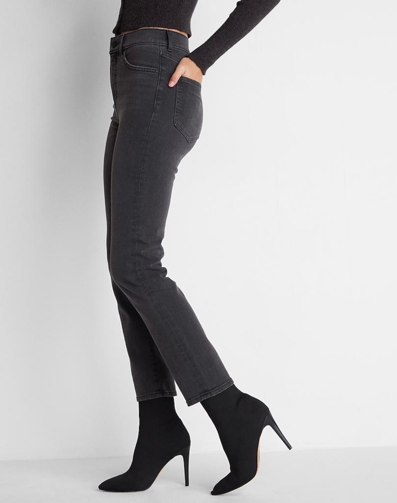 High Waisted Black Slim Jeans
