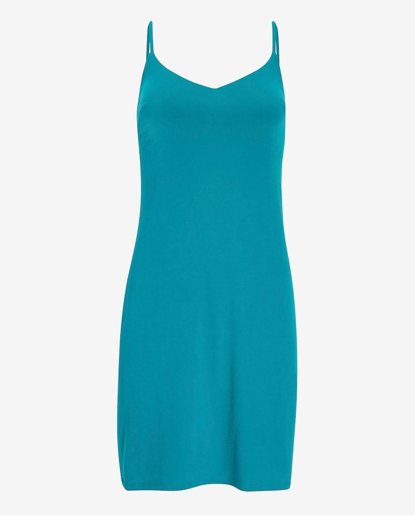 V-Neck Knit Mini Slip Dress