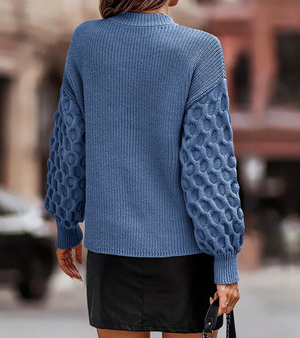 Thick Knit Cross Sleeves Sweater