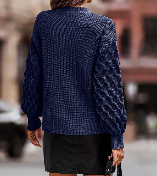 Thick Knit Cross Sleeves Sweater