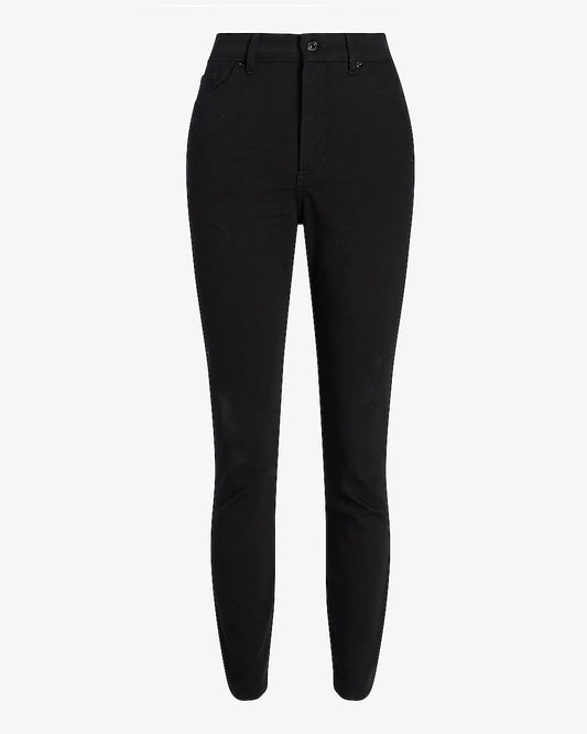 Curvy High Waisted Black Supersoft Skinny Jeans