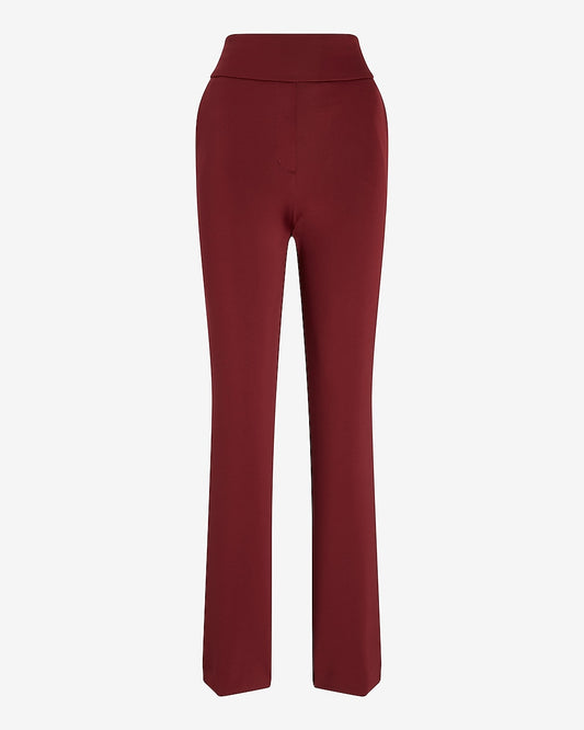 High Waisted Nylon Pull-On Bootcut Pant