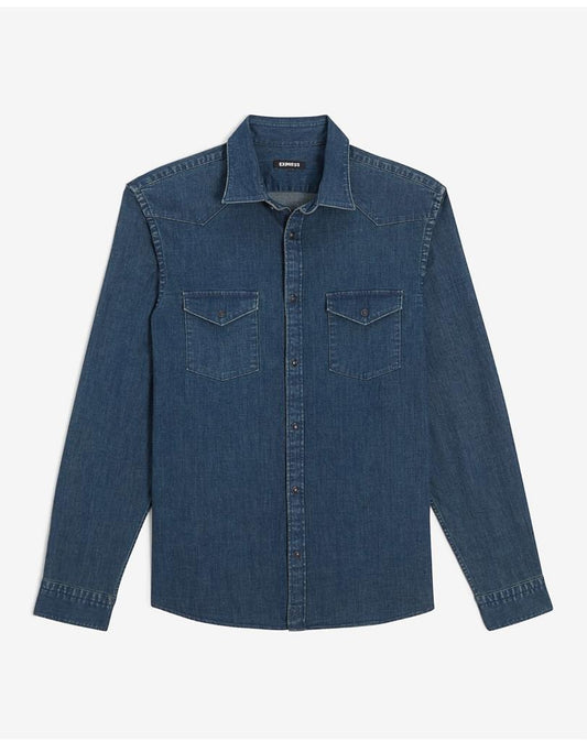 Slim Dark Denim Hyper Stretch Shirt