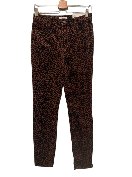 Leopard Print Skinny Corduroy Pants